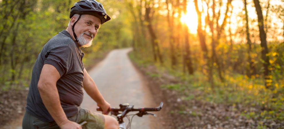 Happy cyclist